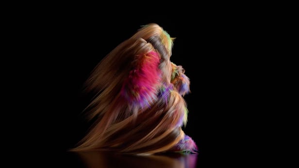 국제적인 미디어 아트 디자인 콜렉티브 그룹 유니버설 에브리씽의 작품 '트랜스피겨레이션'. 불, 돌, 물 등 자연의 원소적인 성질을 차용한 형상이 걸어가면서 계속 진화한다. /숨 엑스