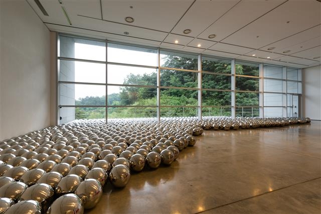 나르시스 정원. 관람객의 모습을 거울처럼 투영한다. 대구미술관 제공